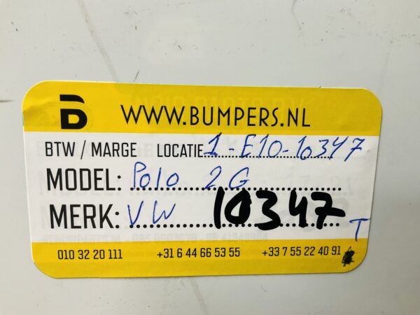 Bumper Volkswagen Polo 2G  Facelift 22-24 6xpdc Achterbumper 1-E10-10347T