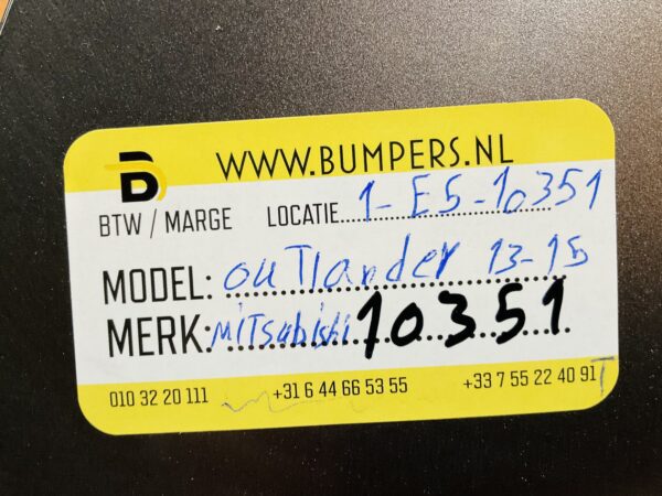 Bumper Mitsubishi Outlander 2013-2015 26410B860ZZ Achterbumper 1-E5-10351T