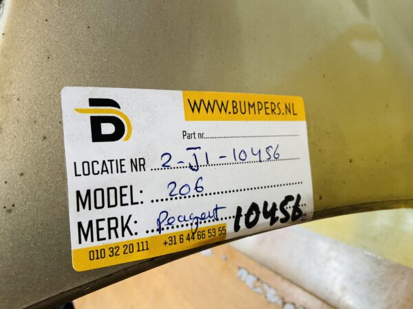 BUMPER Peugeot 206 9648291877 VOORBUMPER 2-J1-10456z