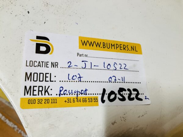 BUMPER Peugeot 107 2007-2011 VOORBUMPER 2-J1-10522z