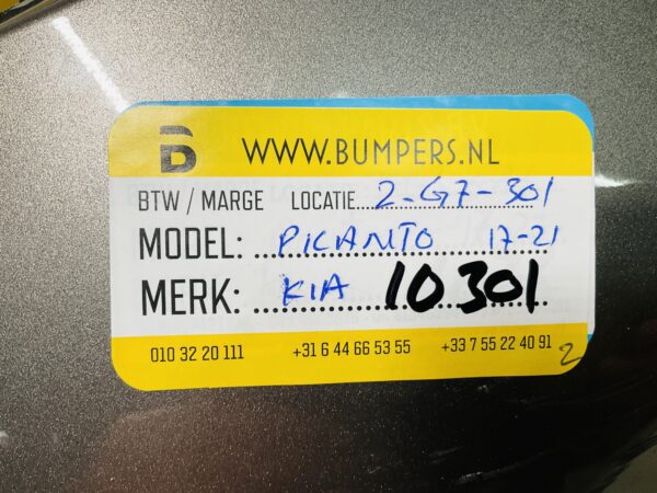 BUMPER Kia Picanto 2017-2022 8651106000 VOORBUMPER 2-G7-10301z