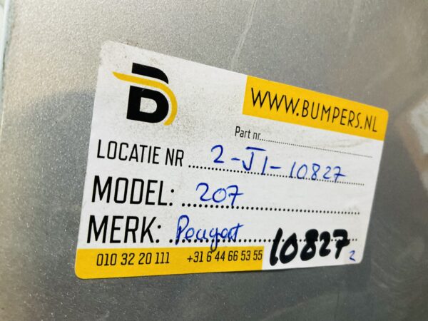 BUMPER Peugeot 207 9649581377 VOORBUMPER 2-J1-10827z