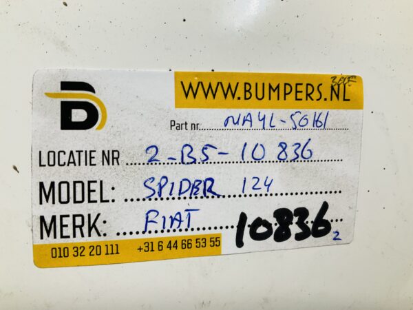 BUMPER Fiat Spider 124 NA4L-50161 VOORBUMPER 2-B5-10836z