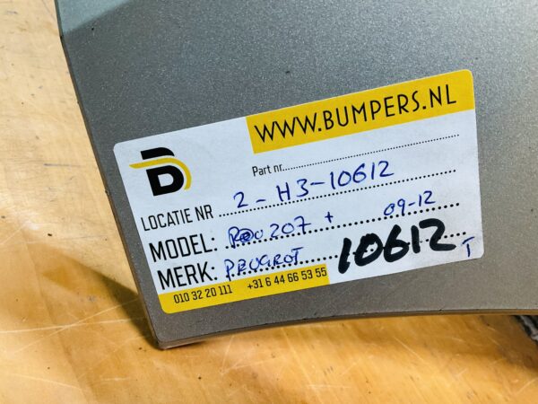 Bumper Peugeot 207 + 2009-2012 9649690177 Achterbumper 2-H3-10612T