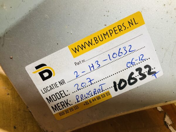 Bumper Peugeot 207 2006-2012 9649690177 Achterbumper 2-H3-10632T