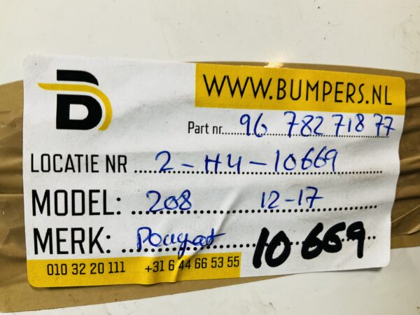 Bumper Peugeot 208 2012-2017 9678271877  Achterbumper 2-H4-10669T