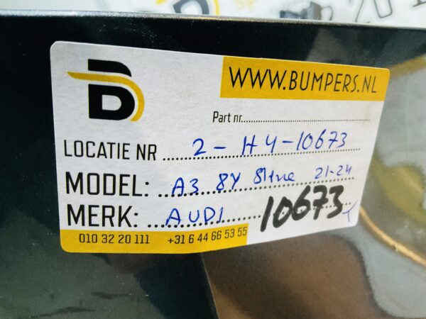 Bumper Audi A3 8Y Sline S-Line 4xpdc 2021-2024 8Y4807385 Achterbumper 2-H4-10673T
