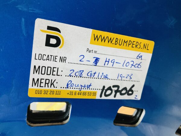 BUMPER Peugeot 208 GTline GT-Line 6xpdc 2019-2022  VOORBUMPER 2-H9-10706z