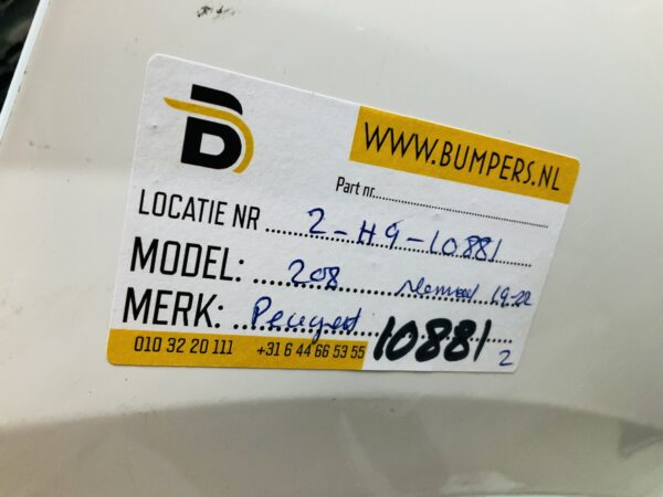 BUMPER Peugeot 208 Nomaal 2019-2023 VOORBUMPER 2-H9-10881z