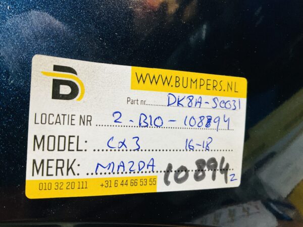 BUMPER Mazda CX3 2016-2018 DK8A50031 VOORBUMPER 2-B10-10894z
