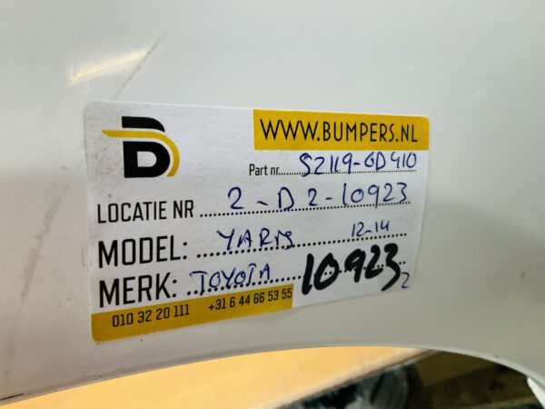 BUMPER Toyota Yaris 2012-2014 VOORBUMPER 2-D2-10923z