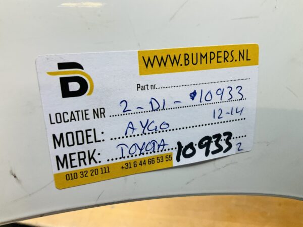 BUMPER Toyota Aygo 2011-2014  VOORBUMPER 2-D1-10933z