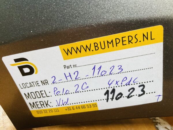 Achterbumper Volkswagen Polo 2G 2017-2023 4xpdc 2G6807421 Origineel Bumper 2-H2-11023