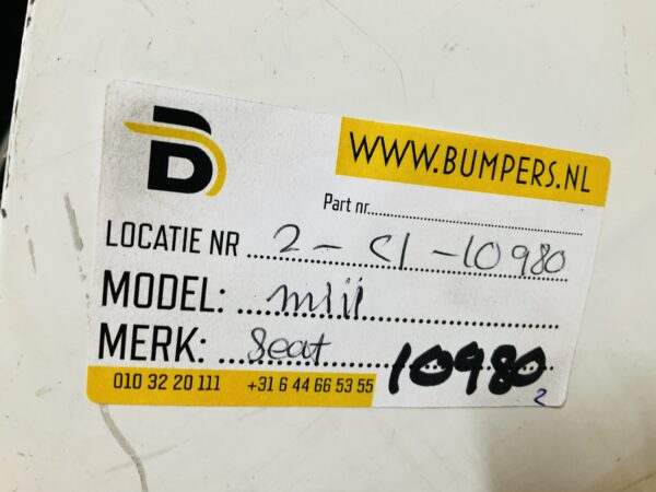 BUMPER Seat Mii 2011-2022 VOORBUMPER 2-C1-10980z