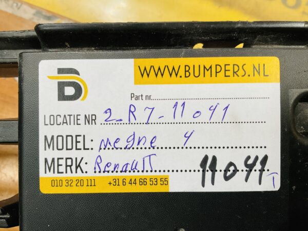 Bumper ondergrill Renault megane 4 2016-2021 Origineel Grill 2-R7-11041