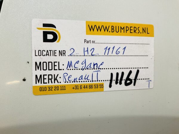 Bumper Renault Megane 3 4xpdc 2007-2013 0001029625 Achterbumper 2-H5-11161T