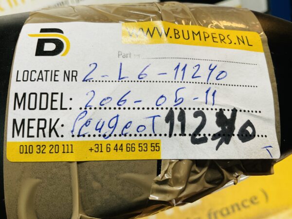 Bumperlip Peugeot 206 2005-2011 9631537577 Voorbumperlip  2-L6-11240T