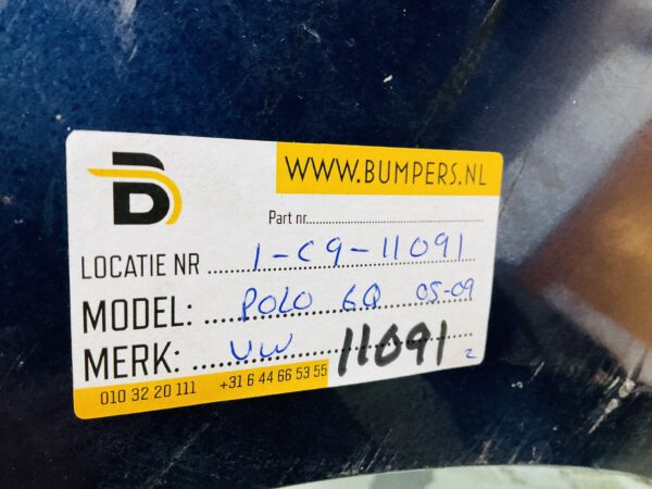 BUMPER Volkswagen Polo 6Q 2005-2009  VOORBUMPER 1-C9-11091z