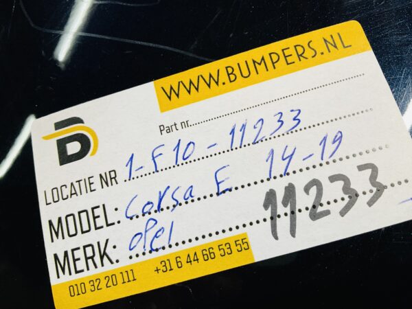 Bumper Opel Corsa E 6xpdc 2014-2019 Achterbumper 1-F10-11233T