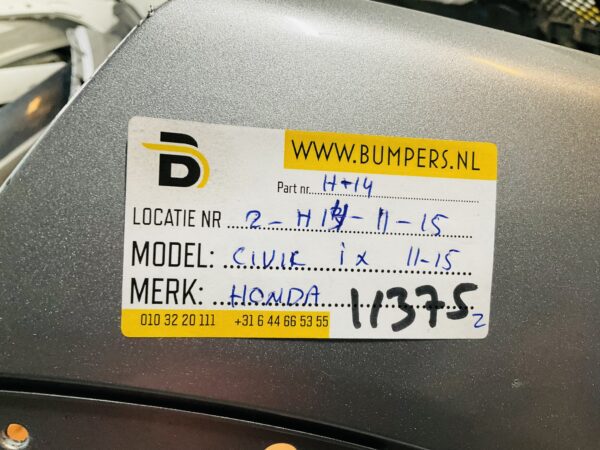 BUMPER Honda Civic iX 4xpdc 2011-2015 VOORBUMPER 2-H14-11375z