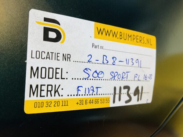 BUMPER Fiat 500 Sport Facelift 2016-2023 VOORBUMPER 2-B8-11391z