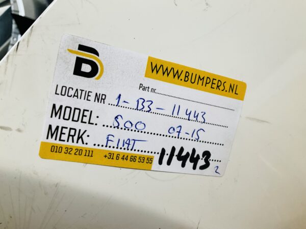 BUMPER Fiat 500 2007-2015 VOORBUMPER 2-B3-11443z