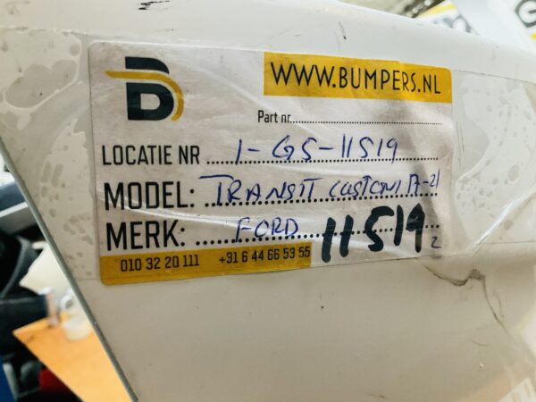 BUMPER Ford Transit Custom 4xpdc VOORBUMPER 1-G5-11519z