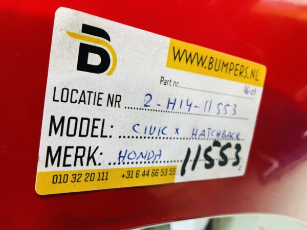 BUMPER Honda Civic X Hatchback 2016-2021 VOORBUMPER 2-H14-11553z
