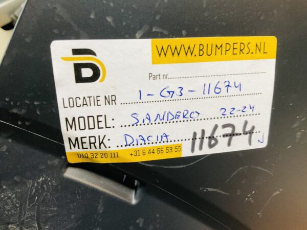 BUMPER Dacia Sandero 3 2022-2024 VOORBUMPER 1-G3-11674z