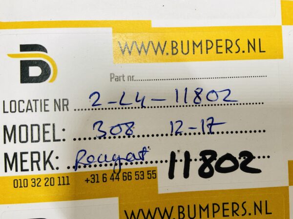 Onderplaat Peugeot 308 2012-2017 9677363680  Bumperlip 2-L4-11802