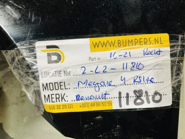 Zijskirt Renault Megane 4 RSline RS Line 2016-2021  Recht Dorpel 2-L2-11810