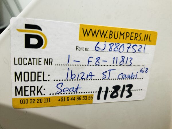Bumper Seat Ibiza 6J ST Station Combi 6J8 6J8807521 Achterbumper 1-F8-11813