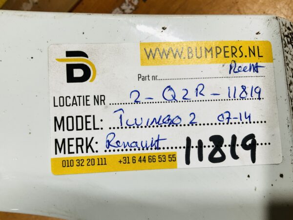 Zijscherm Renault Twingo 2 2007-2014 8200588325 Scherm Rechts 2-Q2R-11819