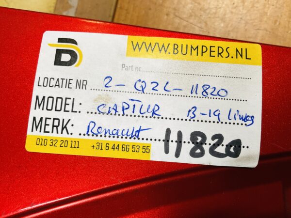 Zijscherm Renault Captur 2013-2019  631018998R Scherm Links 2-Q2L-11820