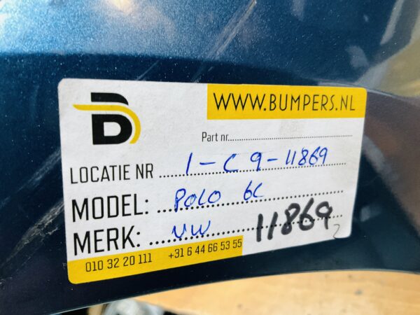 BUMPER Volkswagen Polo 6C 4xpdc 2013-2017 VOORBUMPER 1-C9-11869z