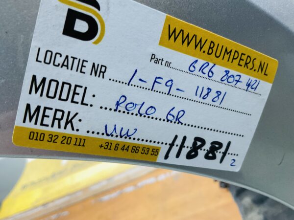 Bumper Volkswagen Polo 6R 6C Bluemotion 2007-2017 6R6807421 Achterbumper 1-F9-11881