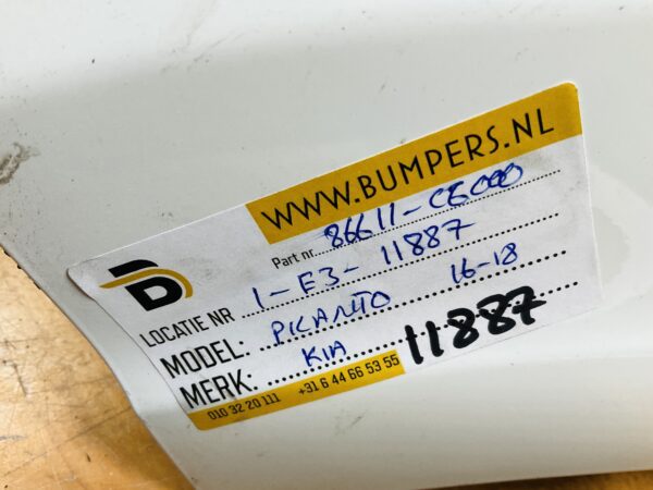 Bumper Kia Picanto 2016-2018 86611-C6000 Achterbumper 1-E3-11887