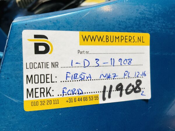 BUMPER Ford Fiesta MK7 Facelift 2012-2017 VOORBUMPER 1-D3-11908z