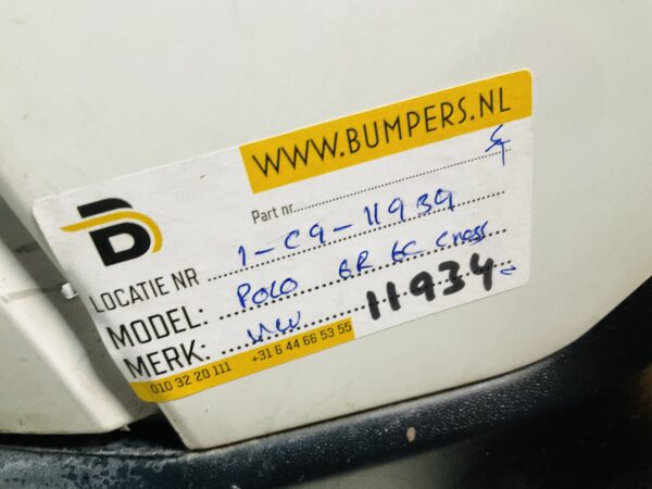 BUMPER Volkswagen Polo 6R 6C Cross 4xpdc 2007-2017 VOORBUMPER 1-C9-11934z