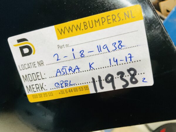 BUMPER Opel Astra K 4xpdc 2014-2018 VOORBUMPER 2-i8-11938z