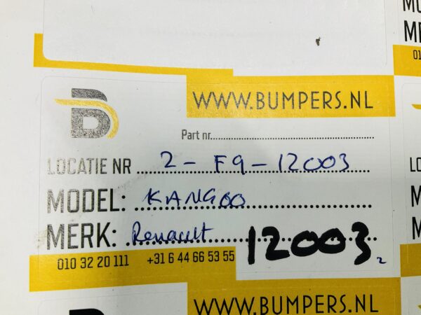 BUMPER Renault Kangoo 620225984R VOORBUMPER 2-F9-12003z