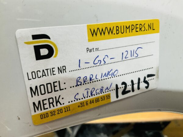 BUMPER Citroen Berlingo Peugeot Partner VOORBUMPER 1-G5-12115z