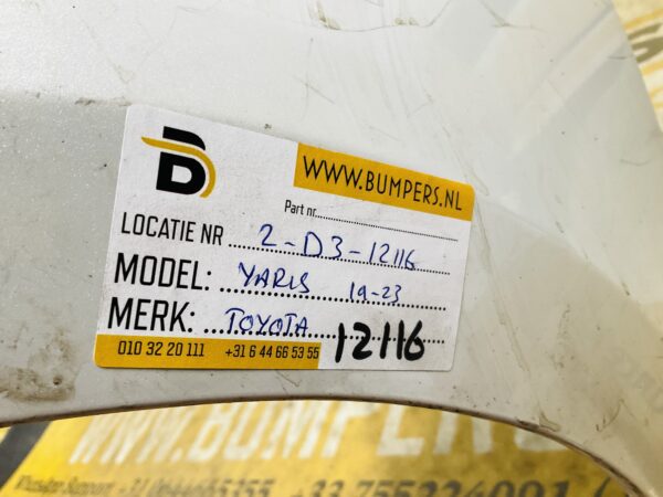 BUMPER Toyota Yaris 2019-2023 VOORBUMPER 2-D3-12116z