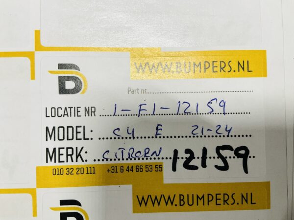 Bumper Citroen C4 E 2021-2024 9834703280 Voorbumper Grill 1-F1-12159