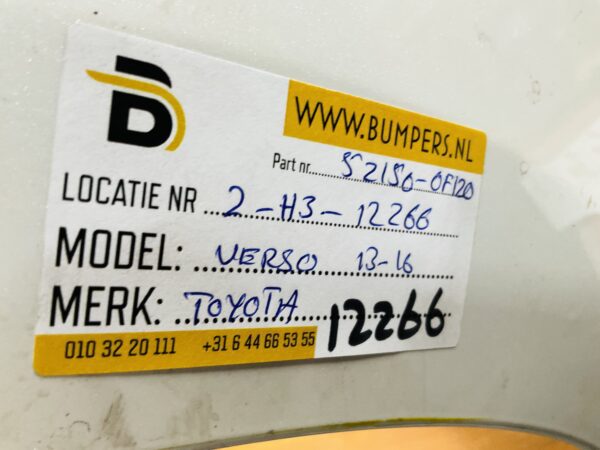 Bumper Toyota Verso 2013-2016  Achterbumper 2-H3-12266