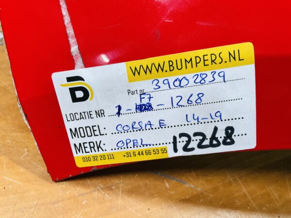 Bumper Opel Corsa E 4xpdc 2014-2019 39002839 Achterbumper 1-F7-12268