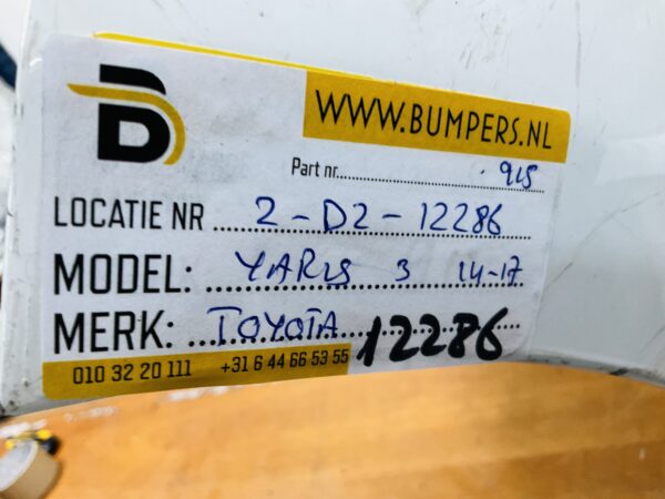 Bumper Toyota Yaris 3 pdc 2014-2017 Voorbumper 2-D2-12286