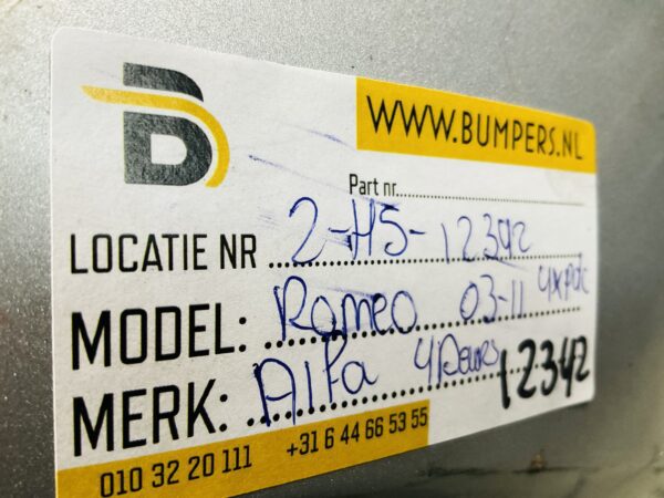 Bumper Alfa Romeo 4xpdc 2003-2011 156043695 Achterbumper 2-H5-12342