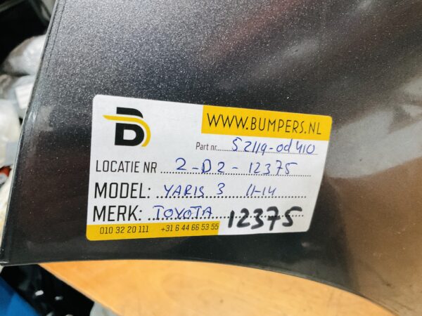 BUMPER Toyota Yaris 3 2011-2014  VOORBUMPER 2-D2-12375z