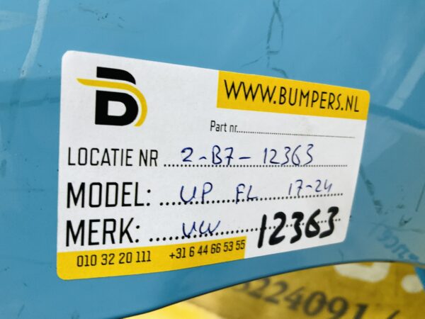 BUMPER Volkswagen Up Facelift 2017-2024 VOORBUMPER 2-B7-12363z